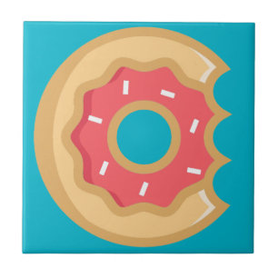 Trendy Pink Frosted Doughnut Tile