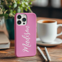 Trendy Pink Girls Name Handwritten Script Custom