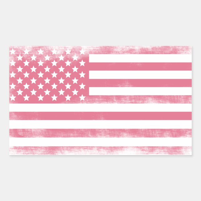 Trendy Pink Grunge American Flag Sticker (Front)