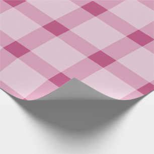 Trendy Pink Holiday Plaid Christmas Wrapping Paper