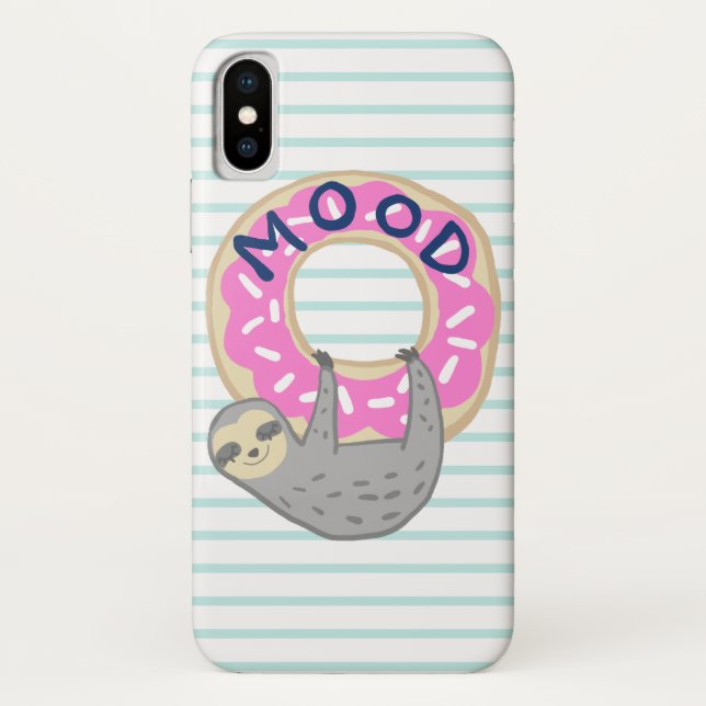 Trendy Pink Iced Doughnut & Sloth Case-Mate iPhone Case (Back)