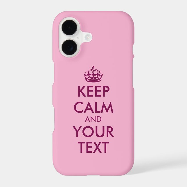 Trendy pink Keep Calm and Carry On (Back)