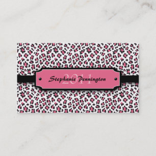 Trendy pink leopard graduation custom name card
