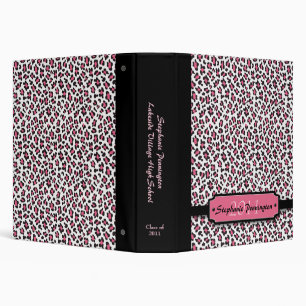 Trendy pink leopard graduation memory binder