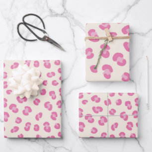 Trendy Pink Leopard Pattern Gift Wrapping Paper Sheet