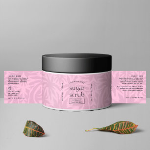 Trendy Pink Modern Chic Sugar Body Scrub Jar Label
