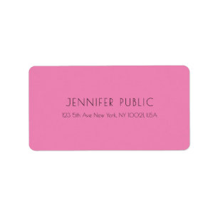 Trendy Pink Modern Simple Elegant Template Label