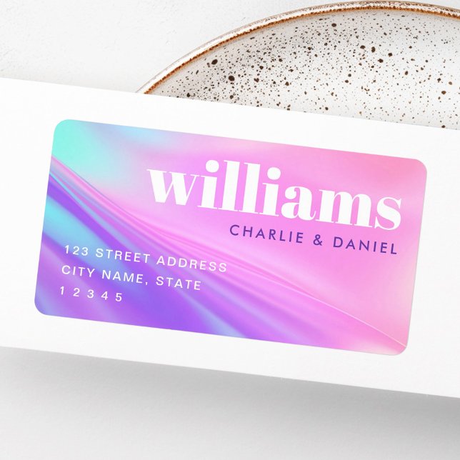 Trendy pink purple pastel gradient return address label (Trendy pink purple pastel gradient return address label)