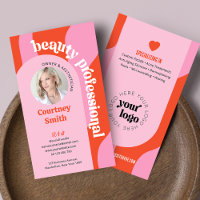 Trendy Pink & Red Groovy Lash Beauty Salon or Spa