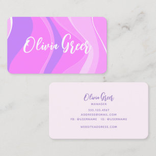 Trendy Pink  Retro Waves  Business Card