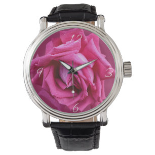 Trendy pink rose floral modern boho beautiful watch