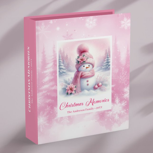 Trendy Pink Snowman Kids Gift Winter Forest Memory Binder (Trendy Pink Snowman Kids Gift Winter Forest Memory Album Binder

)