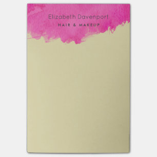 Trendy Pink Watercolor Paint Splatter Post-it Notes