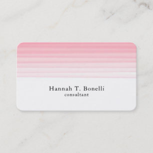 Trendy Pink White Plain Creative Modern Feminine Business Card