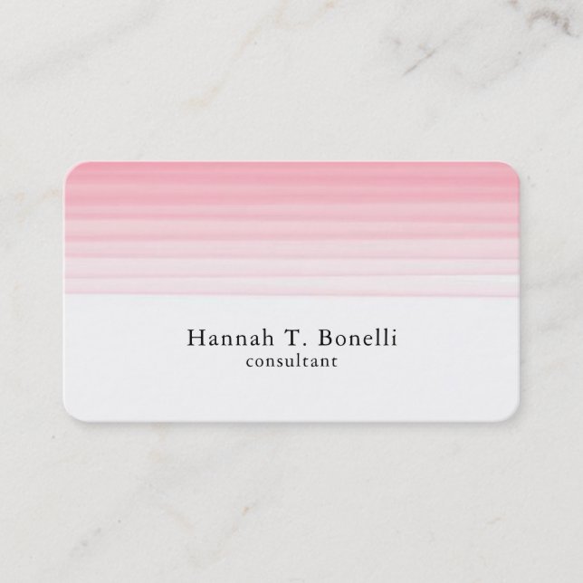 Trendy Pink White Plain Creative Modern Feminine Business Card (Front)