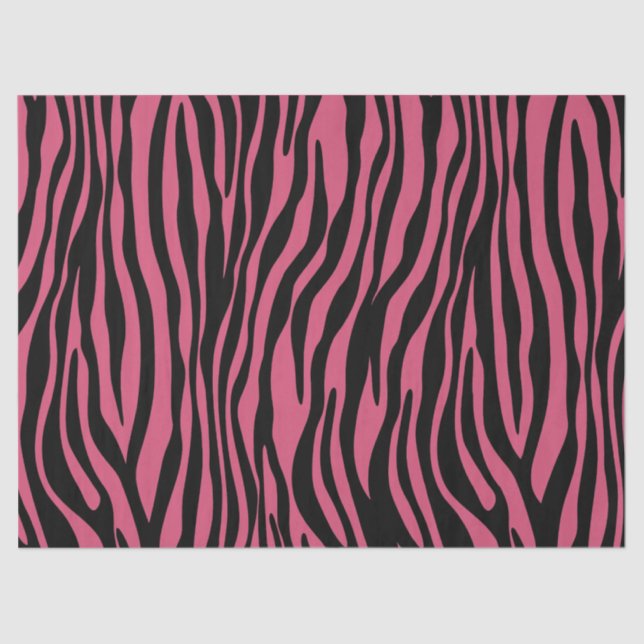 Trendy Pink Zebra Print Pattern Tissue Paper (Front)