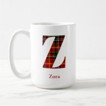 Trendy Plaid Letter Z Monogram Name Christmas