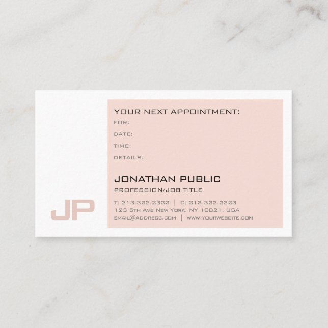 Trendy Plain Appointment Reminder Sophisticated (Front)