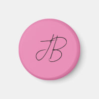 Trendy plain calligraphy monogram initials pink