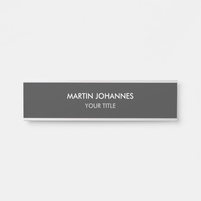 Trendy Plain Grey Professional Door Sign (Front)