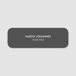 Trendy Plain Grey Professional Name Tag