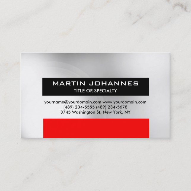 Trendy Plain Professional Business Card (Front)