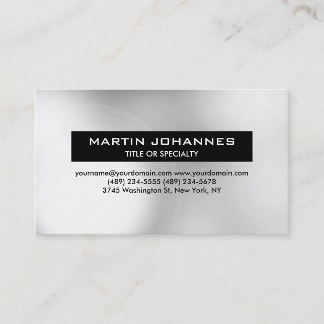 Trendy Plain Professional Business Card (Front)