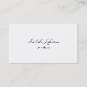 Trendy Plain Simple Black White Business Card