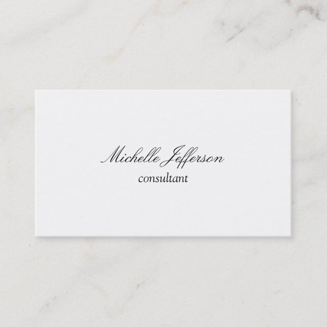 Trendy Plain Simple Black White Business Card (Front)