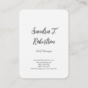 Trendy plain simple minimalist black & white business card