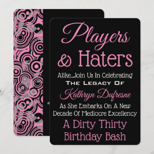Trendy "Players & Haters" Party Invitation II