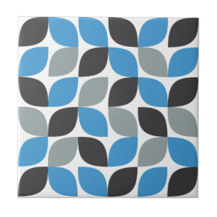 Trendy, playful, cool leaf pattern abstraction tile