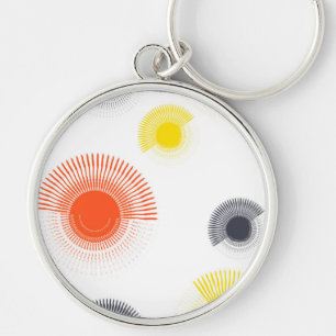 Trendy, playful, lively, cool, circular geometric keychain