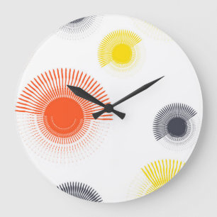 Trendy, playful, lively, cool, circular geometric large clock