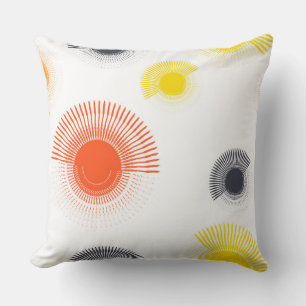 Trendy, playful, lively, cool, circular geometric throw pillow