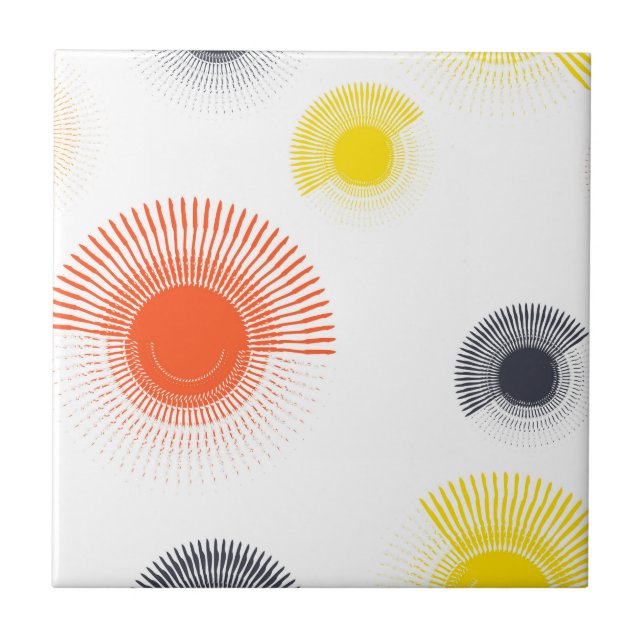 Trendy, playful, lively, cool, circular geometric tile (Front)