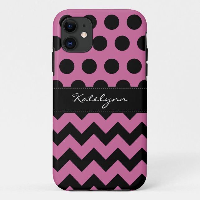 Trendy Polka Dot Chevron Zigzag iPhone 5 Case (Back)