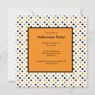 Trendy Polka Dot Halloween Invitation