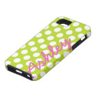 Trendy Polka Dot Pattern with name - green pink