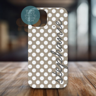 Trendy Polka Dot Pattern with personalized name Case-Mate iPhone 14 Case