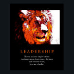 Trendy Pop Art Motivational Leadership Lion Poster<br><div class="desc">Lion Digital Artwork - Lion Head Computer Animal Art - College Pop Art - Wild Big Cats Computer Images</div>