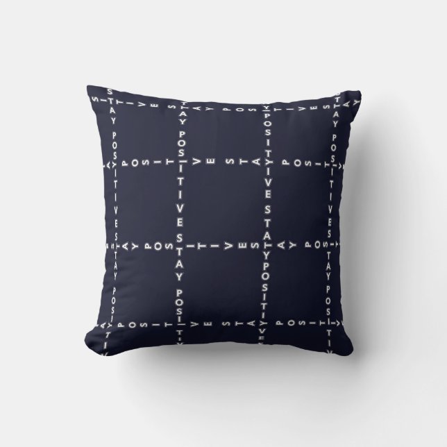 Trendy 'Positive' pattern, grid check. Throw Pillow (Front)