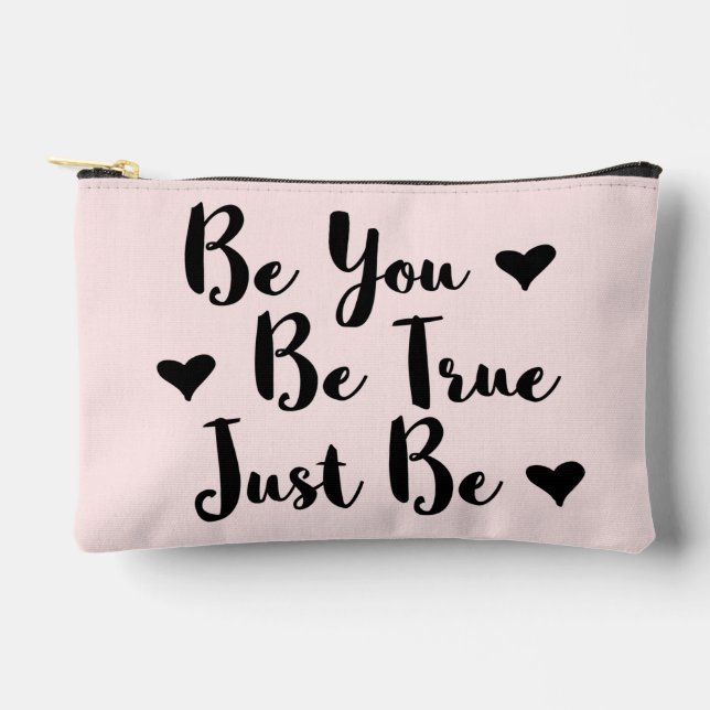 Trendy Positive Quote to Be Yourself Accessory Pouch (Front)