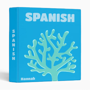 Trendy Preppy Blue Beach  Binder