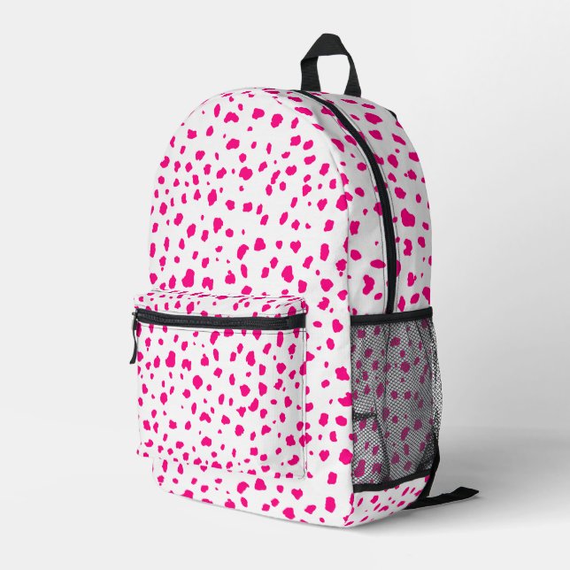 Trendy Preppy Pink Dots Backpack (Back Corner Right)