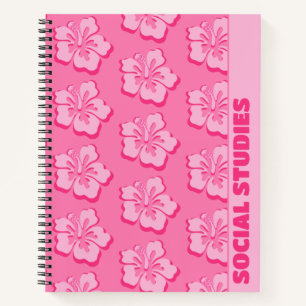 Trendy Preppy Tropical Floral School Subject  Notebook