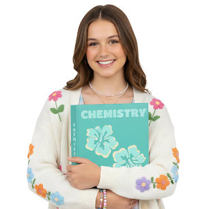 Trendy Preppy Tropical Flowers Aesthetic Binder