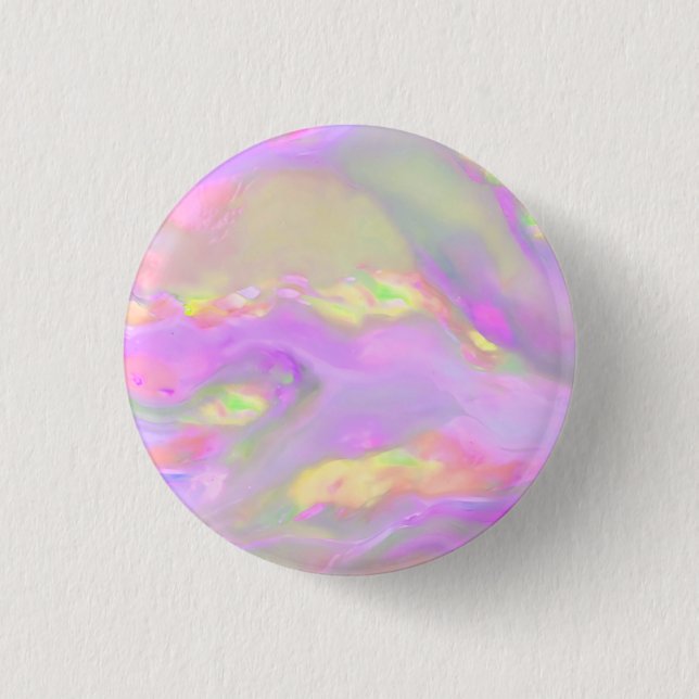 Trendy pretty colourful abstract waves 1 inch round button (Front)