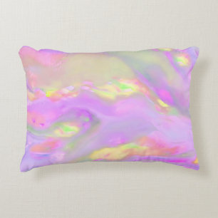 Trendy pretty colourful abstract waves accent pillow