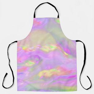 Trendy pretty colourful abstract waves apron